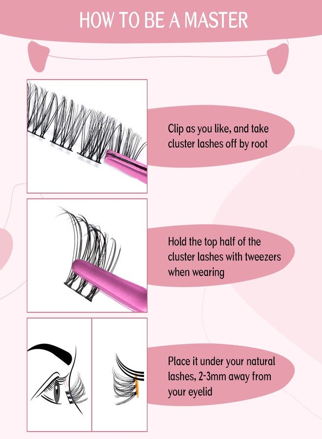 برو لاش بيوتي رموش عنقودية، 72 قطعة من الرموش الفردية، عناقيد رموش يمكنك تركيبها بنفسك، شريط رفيع للغاية قابل لإعادة الاستخدام ناعم ومريح (رومانتيك-دي-8-16ميكس) - Image 5